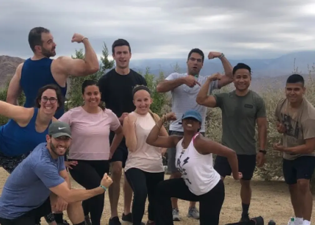 a group of people posing for a picture