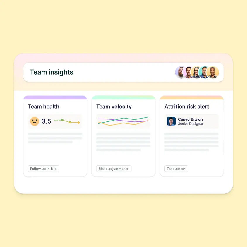 UI of AI team trends
